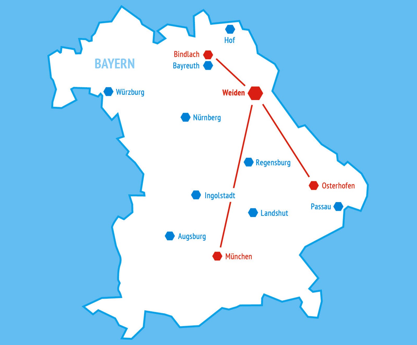 Landkarte von Bayern